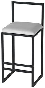 Σκαμπό Μπαρ Nordic 118BRN1171 35x35x80cm Cream-Black Μέταλλο