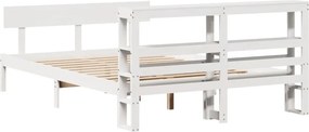 vidaXL Σκελετός Κρεβ. Χωρίς Στρώμα Λευκό 140x200 εκ Μασίφ Πεύκο