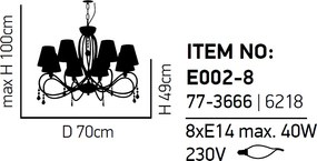 Πολυέλαιος Οροφής Homelighting Laki 77-3666 Chrome