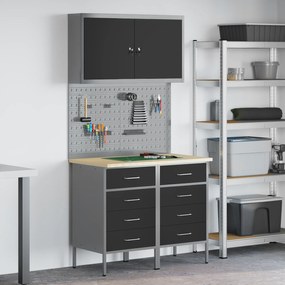 vidaXL 5 τεμαχίων Σετ Εργασίας Μαύρο Χάλυβα