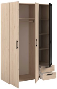 Ντουλάπα Dorm τρίφυλλη με καθρέπτη- Mauro