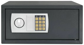 vidaXL Ηλεκτρονικός Ψηφιακός Σαφής Σκούρο Γκρι 42x37x20 εκ Ατσάλι