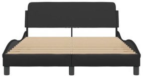 vidaXL Πλαίσιο Κρεβατιού με Κεφαλάρι Μαύρο 140x200 εκ. Συνθετικό Δέρμα