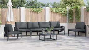 vidaXL Σετ Καναπέ Κήπου 7 pcs Ανθρακί Ατσάλι