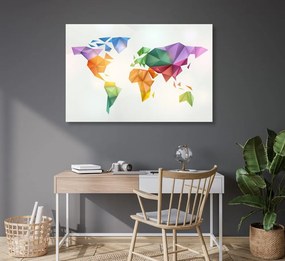 Εικόνα στον παγκόσμιο χάρτη χρώματος φελλού σε στυλ origami - 90x60  color mix