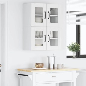 vidaXL Ραφιέρα τοίχου PORTO 2 pcs Υψηλής γυαλάδας λευκό