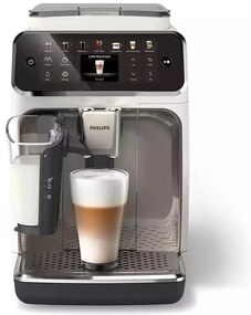 Philips EP4443/70 Series 4400 Αυτόματη Μηχανή Espresso 1500W Πίεσης 15bar για Cappuccino με Μύλο Άλεσης Λευκή
