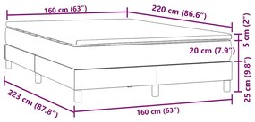 Box Spring κρεβάτι με στρώμα σκούρο πράσινο 160x220cm Βελούδινο - Πράσινο