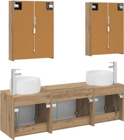 vidaXL Σετ Ντουλαπιών Μπάνιου 5 pcs Artisan Δρυς Επεξεργασμένο Ξύλο