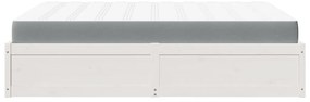 vidaXL Κρεβάτι με Στρώμα Λευκό 160x200 εκ Μασίφ Ξύλο Πεύκου
