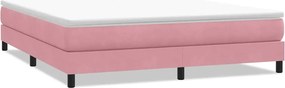vidaXL Box Spring κρεβάτι χωρίς στρώμα ροζ 180x220 cm Βελούδινο