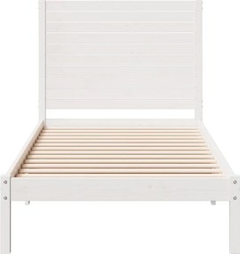 vidaXL Πλαίσιο Κρεβατιού Μακρύ Χωρίς Στρώμα Λευκό 90x210εκ Μασίφ Ξύλο