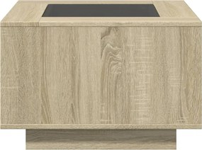vidaXL Τραπεζάκι Σαλονιού με LED Δρυς 60x60x40 εκ. Επεξεργασμένο Ξύλο