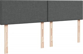 vidaXL Κρεβάτι Boxspring με Στρώμα Σκούρο Γκρι 180x200 εκ Υφασμάτιν