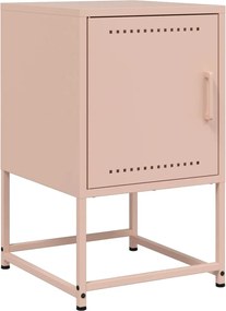 vidaXL Κομοδίνο Ροζ 36x39x60,5 εκ. από Χάλυβα