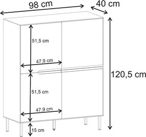 Μπουφές Arch Megapap χρώμα sandstone 98x40x120,5εκ.