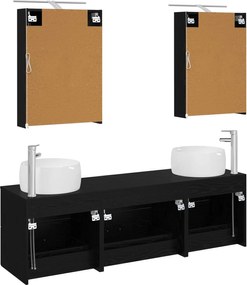 vidaXL Σετ Επίπλων Μπάνιου 5 pcs Μαύρη Δρυς
