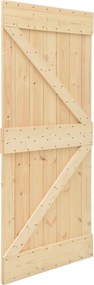 vidaXL Συρόμενη Πόρτα 2 pcs 80 x 210 cm Μασίφ Ξύλο Πεύκου
