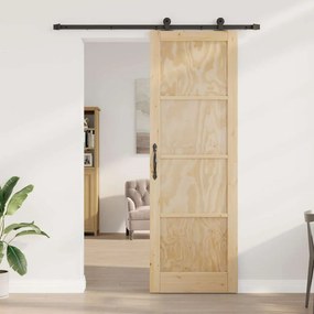 vidaXL Σετ Συρόμενης Πόρτας Φυσικό και μαύρο 78 x 232 cm