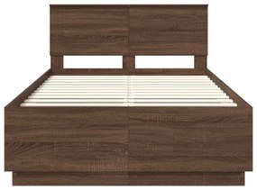 vidaXL Σκελετός Κρεβατιού Καφέ δρυς 120 x 200 cm Επεξεργασμένο ξύλο