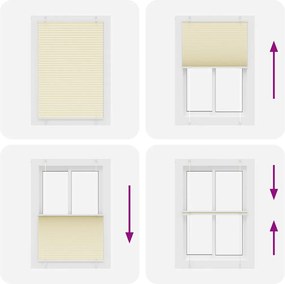 vidaXL Πλισέ περσίδα Κρέμα 90x150 cm Πλάτος υφάσματος 89,4 cm