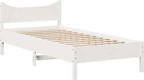 vidaXL Σκελετός Κρεβ. Χωρίς Στρώμα Λευκό 75x190 εκ Μασίφ Πεύκο