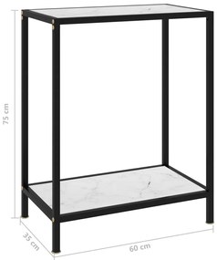 vidaXL Τραπέζι Κονσόλα Λευκό 60 x 35 x 75 εκ. από Ψημένο Γυαλί