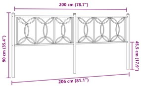 vidaXL Κεφαλάρι Μαύρο 200 εκ. Μεταλλικό