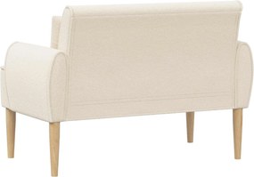 vidaXL Love seat με κουμπιά Κρεμ 117 x 67 x 77 εκ. Μπουκλέ