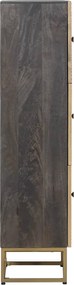 vidaXL Highboard Ορείχαλκος 35 x 30 x 120 cm