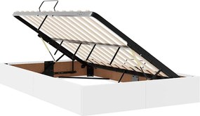 vidaXL Κρεβάτι Αποθήκης με στρώμα Λευκό 120 x 190 cm Τεχνητό Δέρμα