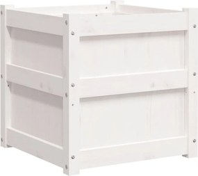 vidaXL Ζαρντινιέρες 2 τεμ. Λευκό από Μασίφ Ξύλο Πεύκου