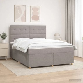 vidaXL Κρεβάτι box spring με στρώμα Taupe 160 x 200 cm Ύφασμα