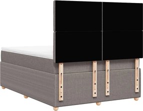 vidaXL Κρεβάτι Boxspring με Στρώμα Taupe 140x190 εκ. Υφασμάτινο