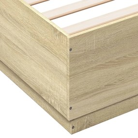 vidaXL Πλαίσιο Κρεβατιού Sonoma Δρυς 150x200 εκ. Επεξεργασμένο Ξύλο