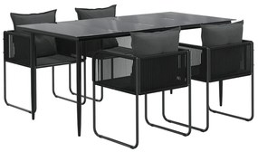 vidaXL Σετ Τραπεζαρίας Κήπου 5 Τεμαχίων Μαύρο