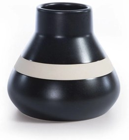 Βαζάκι Διακοσμητικό Κεραμικό Circui 15,5Χ14,2 Black-White Nef-Nef Homeware Κεραμικό