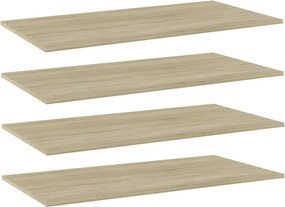 vidaXL Ράφια Βιβλιοθήκης 4 τεμ. Sonoma Δρυς 80x20x1,5 εκ. Μοριοσανίδα