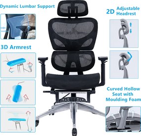 Καρέκλα γραφείου διευθυντή LINUX mesh μαύρο 61x63x117/125