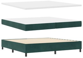 vidaXL κρεβάτι box spring  με στρώμα σκούρο πράσινο 200x200 εκ. βελούδινο