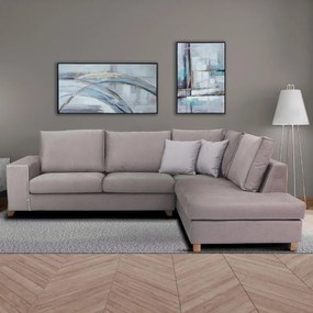 Γωνιακός Καναπές Geneva Fylliana Δεξιά Γωνία Μπέζ 280x220x90 εκ. 280x220x90 εκ.