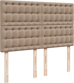 vidaXL Κρεβάτι Boxspring με Στρώμα Καπουτσίνο 160x200εκ.από Συνθ.Δέρμα