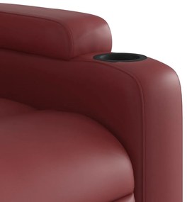 Πολυθρόνα Μασάζ Ανακλινόμενη με Ανύψωση Μπορντό Συνθετικό Δέρμα - Κόκκινο