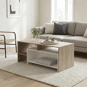 Τραπέζι σαλονιού Consa sonoma-λευκό 120x60x52εκ