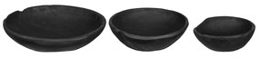 Artekko Artekko Woody Μαύρο Ξύλινο Μπολ (25x25x8)cm (20x20x7.5)cm (15x15x6.5)cm 3pcs 70625-BLAC