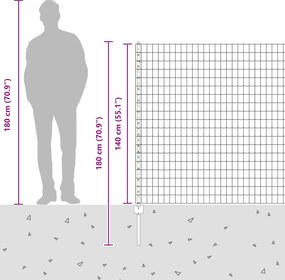 vidaXL Περίφραξη Euro με Στήλη 10 x 1,4 μ Γαλβανισμένος Χάλυβας Ασημί