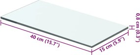 vidaXL Ράφια Πάνελ 2 τεμ. Διάφανα 40 x 15 εκ. Γυάλινα