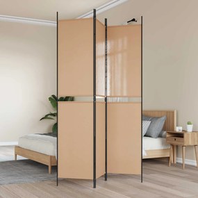 vidaXL 3-Panel Room Divider Μπεζ 150 x 220 cm Ύφασμα