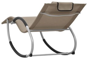 vidaXL Ξαπλώστρα Χρώμα Taupe από Textilene με Μαξιλάρι