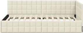 vidaXL Κρεβάτι Γωνίας Κρεμ 100 x 200 cm Βελούδο